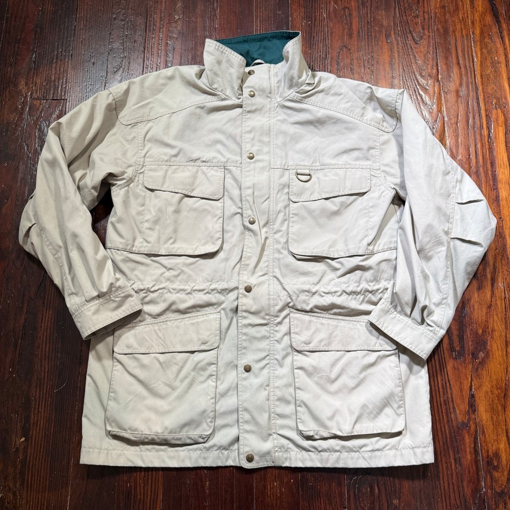 VTG Eddie Bauer Jacket Mens Large Khaki Wool Lined Mountain Parka Chore **READ**